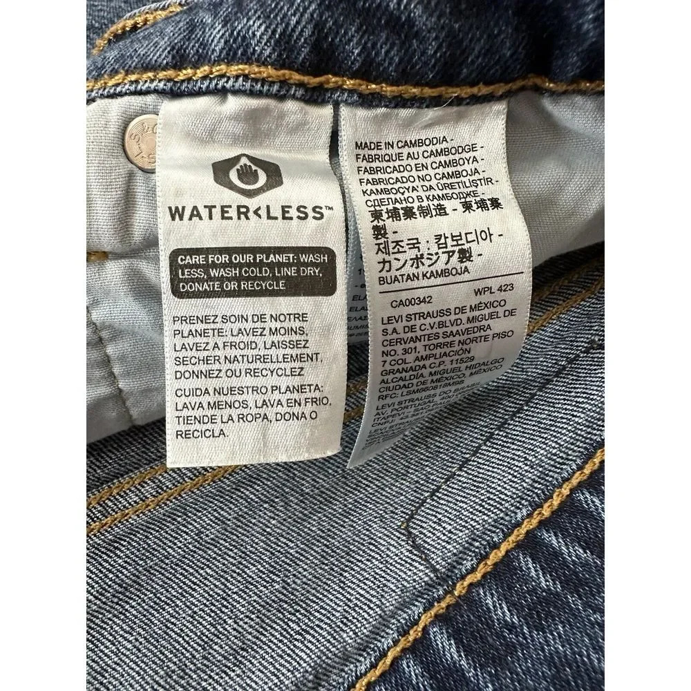 Levis Jean Shorts Women‎ 33 Blue Mid Rise Stretch Denim Classic Packets